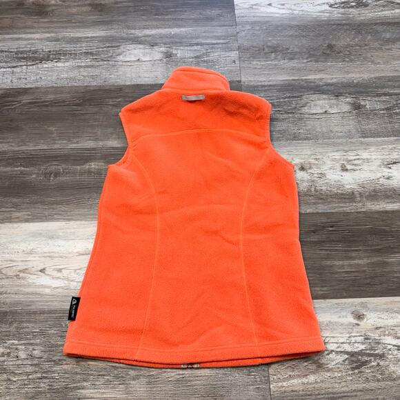 Eddie Bauer Orange‎ Womens XS Full Zip Outdoor Fleece Vest Gorpcore Hiking - Picture 2 of 8